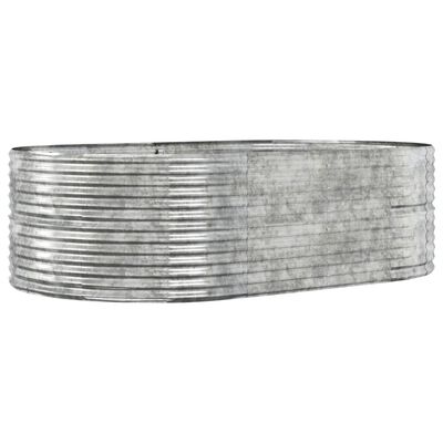 vidaXL Høybed sølv 212x140x68 cm pulverlakkert stål