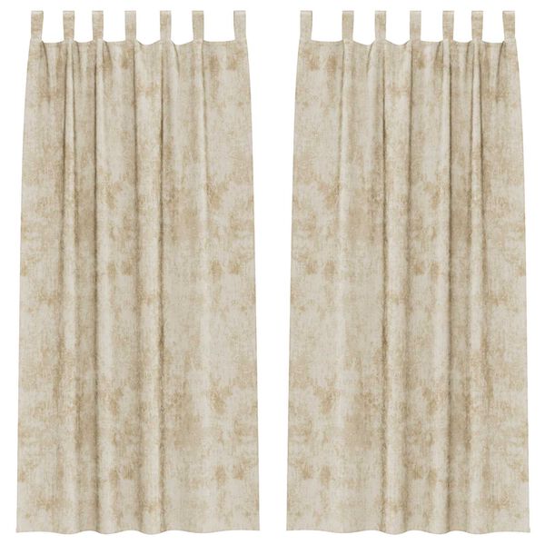 vidaXL Fl&oslash;yel Gardiner med gardiner 2 pcs Krem 225 x 140 cm Fl&oslash;yel