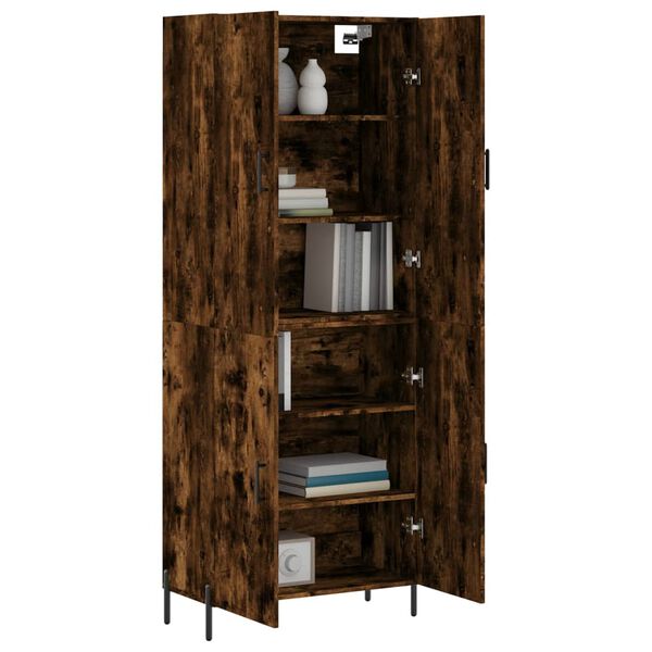 vidaXL Highboard r&oslash;kt eik 69,5x34x180 cm konstruert tre