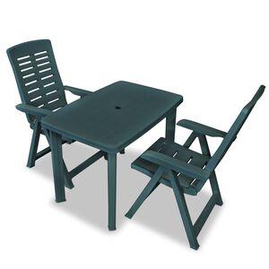 vidaXL Bistrosett i 3 deler plast gr&oslash;nn