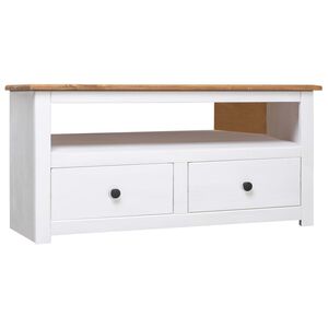 vidaXL TV-hj&oslash;rneskap hvit 93x49x49 cm heltre furu Panama Range