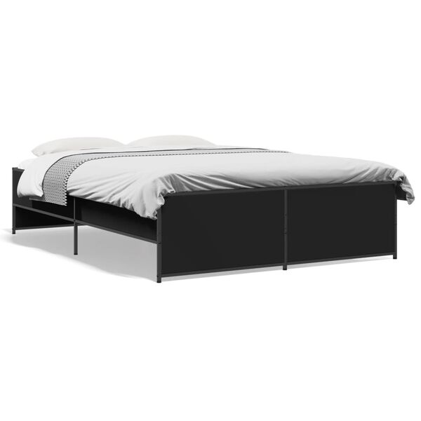 vidaXL Sengeramme svart 135x190 cm konstruert tre og metall
