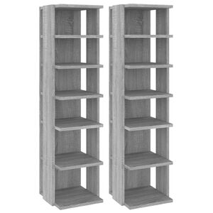 vidaXL Skohyller 2 stk gr&aring; sonoma 27,5x27x102 cm konstruert tre