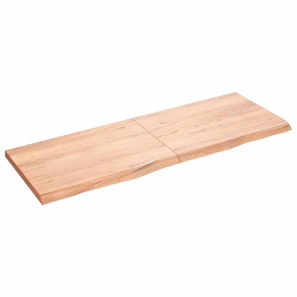vidaXL Benkeplate til bad lysebrun 140x50x(2-4) cm behandlet heltre