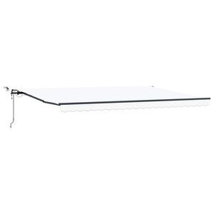vidaXL Uttrekkbar markise Hvit 500 &times; 350 cm Polyester
