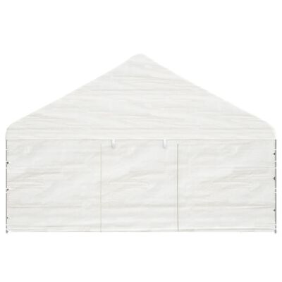 vidaXL Paviljong med tak hvit 4,46x5,88x3,75 m polyetylen