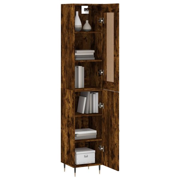 vidaXL Highboard r&oslash;kt eik 34,5x34x180 cm konstruert tre