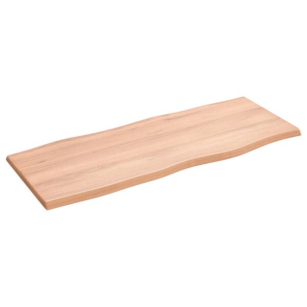 vidaXL Bordplate lysebrun 100x40x2 cm behandlet eik naturlig kant