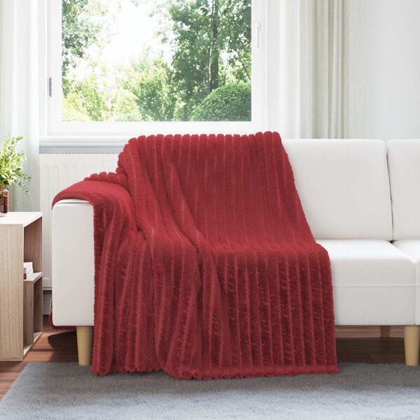 vidaXL Kastteppe Bordeaux R&oslash;d 200 x 150 cm Fleece
