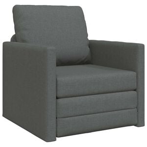 vidaXL Sammenleggbar Sofa seng M&oslash;rkegr&aring; 74 x 77 x 81 cm stoff