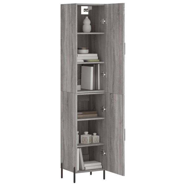 vidaXL Highboard gr&aring; sonoma 34,5x34x180 cm konstruert tre