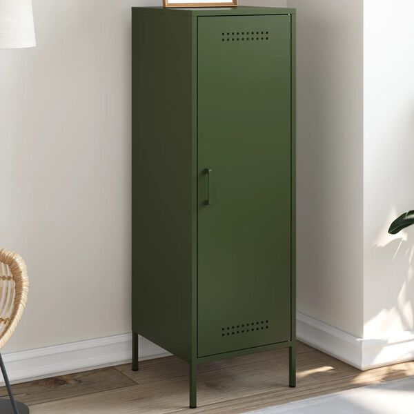 vidaXL Highboard olivengr&oslash;nn 36x39x113 cm st&aring;l