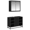 vidaXL Baderomsinnredningssett 2 stk. Svart Eik 80 x 33 x 60 cm