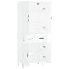 vidaXL Highboard hvit 69,5x34x180 cm konstruert tre