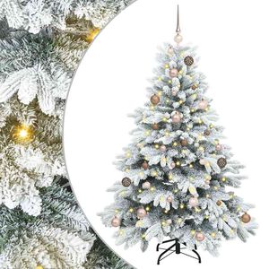 vidaXL Kunstig juletre med 150 LED med stativ Hvit 150 cm PE og PVC