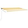 vidaXL Frittst&aring;ende manuell uttrekkbar markise 500x300 cm gul/hvit