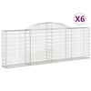 vidaXL Gabionkurver buede 6 stk 300x30x100/120 cm galvanisert jern
