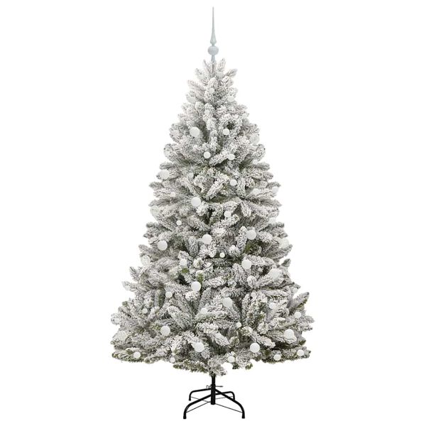 vidaXL Kunstig juletre med 300 LED Gr&oslash;nn og hvit 180 cm PVC og metall