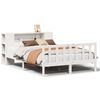 vidaXL Seng med bokhylle uten madrass hvit 150x200 cm heltre furu