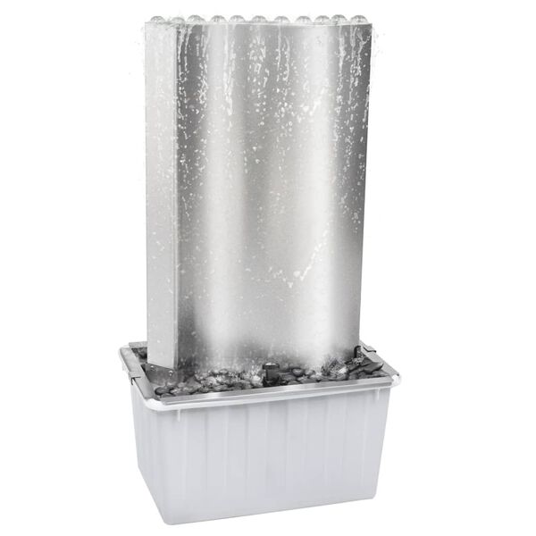 vidaXL Hagefontene s&oslash;lv 60,2x37x122,1 cm rustfritt st&aring;l