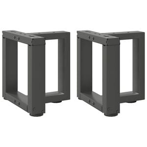 vidaXL Salongbordben T-formet 2 stk antrasitt 30x25x(30-31) cm st&aring;l