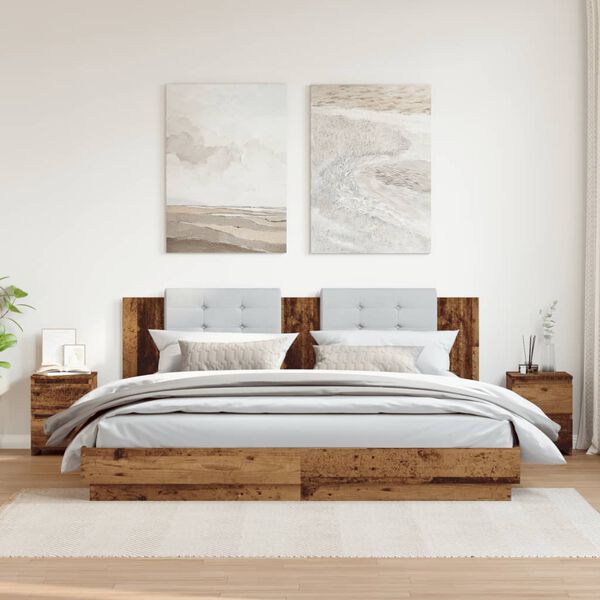 vidaXL Nattbord 2 stk gammelt tre 30x30x40 cm konstruert tre