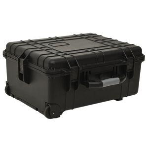 vidaXL Flykasse med hjul svart 58x45x27 cm PP