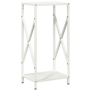 vidaXL Vedstativ hvit 34x25x70 cm kaldvalset st&aring;l