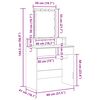 vidaXL Sminkebord Gamle tre 80 x 41 x 144.5 cm Konstruert tre