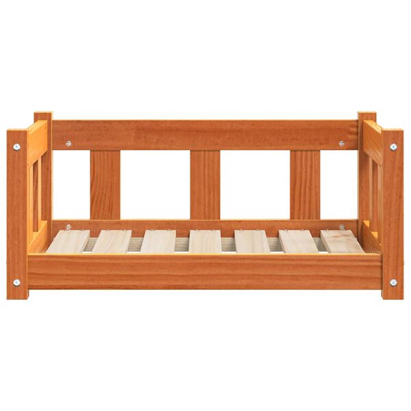 vidaXL Hundeseng med lagring Vokset Brun 65,5 x 50 x 28 cm Massiv furu