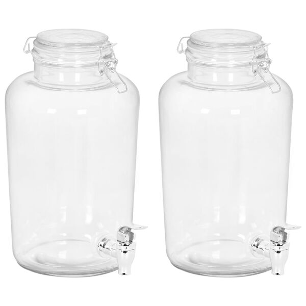 vidaXL Drikkedispensere 2 stk 4000 ml glass