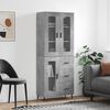 vidaXL Highboard betonggr&aring; 69,5x34x180 cm konstruert tre