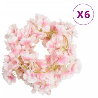 vidaXL Kunstige blomsterkranser 6 stk lyselilla 180 cm