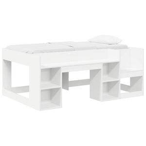 vidaXL Barneseng med oppbevaring Hvit 80 x 160 cm Konstruert tre