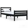 vidaXL Sengeramme svart heltre 100x200 cm