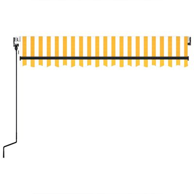 vidaXL Automatisk uttrekkbar markise 350x250 cm gul og hvit