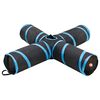 vidaXL Kattetunnel 4-veis svart og bl&aring; 132 cm polyester