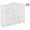 vidaXL Gabionkurver buede 3 stk 300x50x220/240 cm galvanisert jern