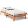 vidaXL Sengeramme uten madrass voksbrun 80x200 cm heltre furu
