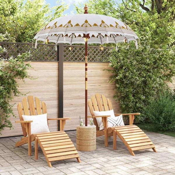 vidaXL Balinesisk Parasol Krem 185 x 185 x 260 cm