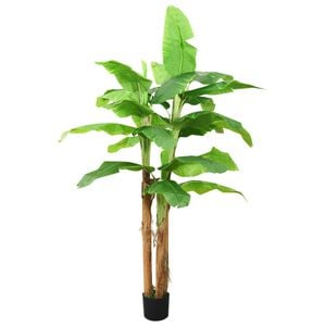 vidaXL Kunstig banantre med potte 140 cm gr&oslash;nn