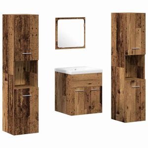 vidaXL Baderomsinnredningssett 4 pcs Gammelt tre Konstruert tre