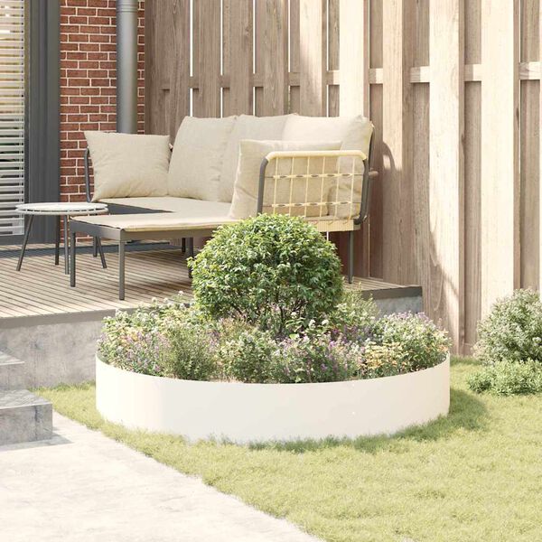 vidaXL Plante ring 5 pcs Hvit 120 x 120 x 20 cm Kaldvalsest&aring;l