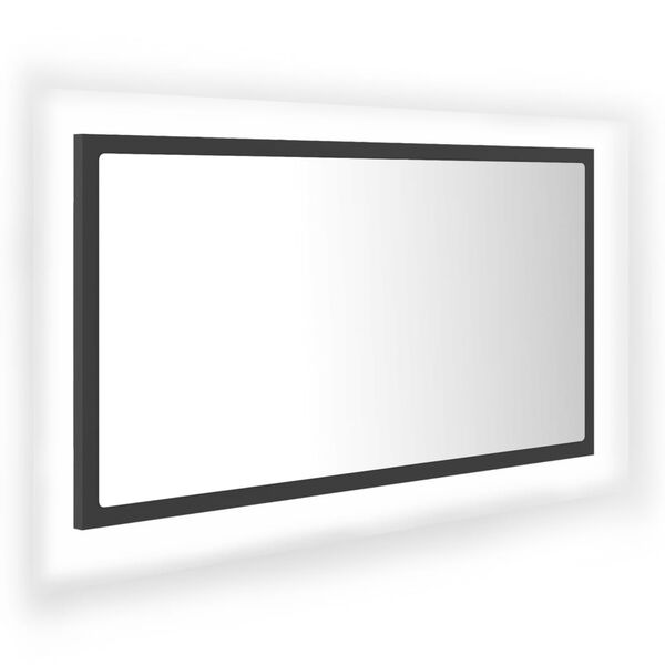 vidaXL LED-badespeil gr&aring; 80x8,5x37 cm akryl