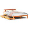 vidaXL Sengeramme med skuffer voksbrun 120x190 cm heltre furu