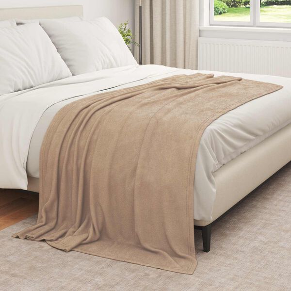 vidaXL Kastteppe Kamel 210 x 140 cm Fleece