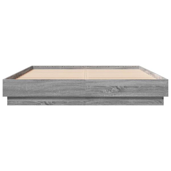 vidaXL Sengeramme gr&aring; sonoma 120x200 cm konstruert tre