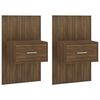 vidaXL Veggmonterte nattbord 2 stk brun eik
