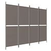 vidaXL Romdeler 4 paneler antrasitt 200x180 cm stoff