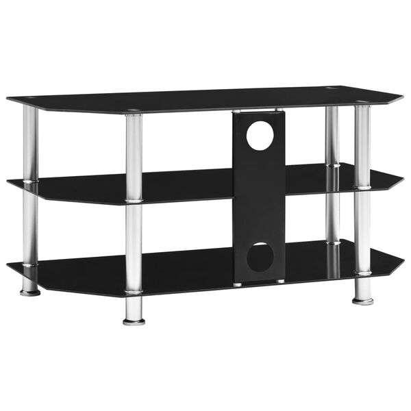 vidaXL TV-benk svart 96x46x50 cm herdet glass